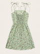 Ditsy Floral Self Tie Shoulder Dress