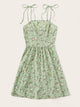 Ditsy Floral Self Tie Shoulder Dress