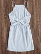 Striped Elastic Waist Knot Back Cami Dress