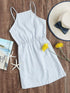 Striped Elastic Waist Knot Back Cami Dress