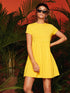 Short Sleeve Solid Smock Dress