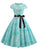 50s Leaf Print Belted Dress