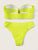 Neon Lime Underwire Bustier Top With High Leg Bikini Set