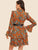 Leopard & Chain Print Tiered Dress With Belt