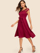 70s Bow Front Cutout Yoke Dress