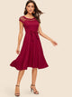 70s Bow Front Cutout Yoke Dress