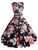 50s Floral Print Zipper Belted Dress