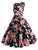 50s Floral Print Zipper Belted Dress