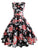 50s Floral Print Zipper Belted Dress