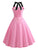 50s Polka Dot Contrast Panel Halter Dress