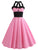 50s Polka Dot Contrast Panel Halter Dress