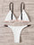 Contrast Piping Triangle Top With Tanga Bikini