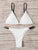 Contrast Piping Triangle Top With Tanga Bikini