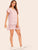 Single-breasted V-neck Ruffle Hem Dress