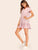Single-breasted V-neck Ruffle Hem Dress