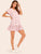Single-breasted V-neck Ruffle Hem Dress