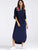 Flower Applique Slit Curved Hem Belted Dress