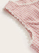 Contrast Lace Trim Gingham Fit & Flare Dress