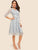 50s Ribbon Tie Waist Lace Overlay Dress
