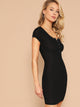 Press Button Front Bodycon Dress