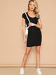Press Button Front Bodycon Dress
