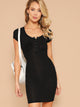 Press Button Front Bodycon Dress