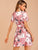 Surplice Floral Print Belted Dress