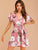 Surplice Floral Print Belted Dress