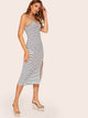 Striped Split Hem Cami Dress