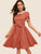 50s Contrast Lace Neck Button Front Belted Dress
