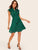 Button Front Layered Ruffle Pleated Dress With Belt