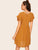 Contrast Ruffle Cuff Zip Back Babydoll Dress