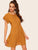 Contrast Ruffle Cuff Zip Back Babydoll Dress