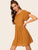 Contrast Ruffle Cuff Zip Back Babydoll Dress