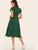50s Single Breasted Petal Sleeve Pleated Dress