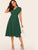 50s Single Breasted Petal Sleeve Pleated Dress
