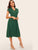 50s Single Breasted Petal Sleeve Pleated Dress
