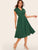 50s Single Breasted Petal Sleeve Pleated Dress