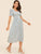 50s Vertical-stripe Button Up Pocket Patched Dress