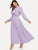 Tie Neck Fit and Flare Ruffle Dress