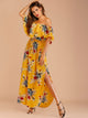 Floral Print Off The Shoulder Dress
