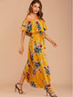 Floral Print Off The Shoulder Dress