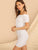 Frilled Off Shoulder Shirred Dress