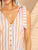 Knot Shoulder Button Front Striped Ruffle Hem Dress