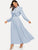 Tie Neck Fit and Flare Ruffle Dress