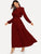 Tie Neck Fit and Flare Ruffle Dress