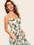 Leaf Print Dual Pocket Button Front Cami Dress
