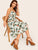 Leaf Print Dual Pocket Button Front Cami Dress
