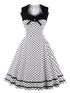 50s Tie Front Polka Dot Dress