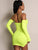 Criss-cross Neon Yellow Bodycon Slip Dress